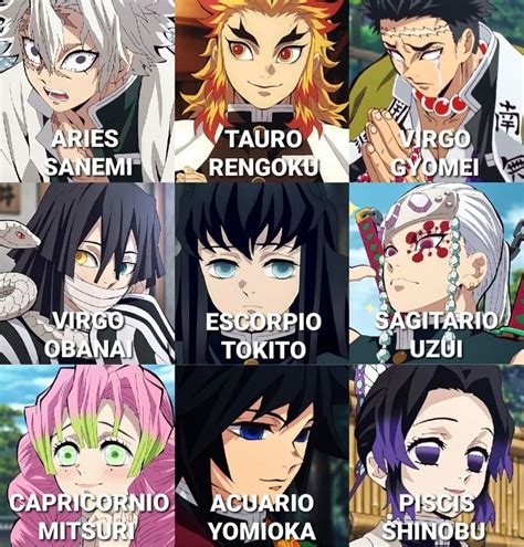 Los Signo De Cada Pilar De Demon Slayer Kimetsu No Yaiba Personajes