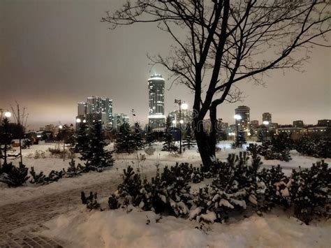 Snowy December in the City. Stock Photo - Image of metropolis, winter ...