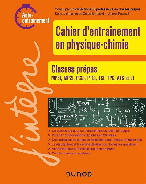 Cahier D Entrainement En Physique Chimie Classes Pr Pas French