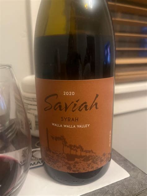 Saviah Cellars Syrah Walla Walla Valley Usa Washington Columbia