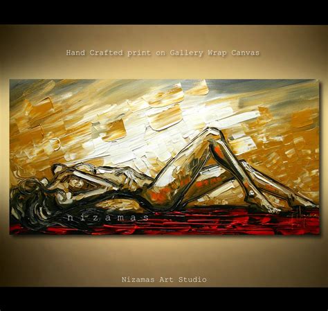 Art On Canvas Abstract Nude Figure Interior Decor By Nizamas Etsy