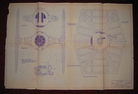 Tie Fighter Blueprint Schematic Lithographs Prints etna.com.pe