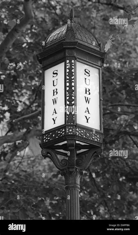 Vintage Subway Sign Near Train Station Upper West Side Manhattan New