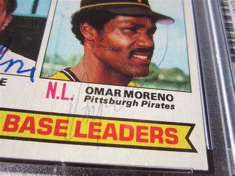 Topps Ron Leflore Omar Moreno Autograph Signed Card Psa Dna Ebay