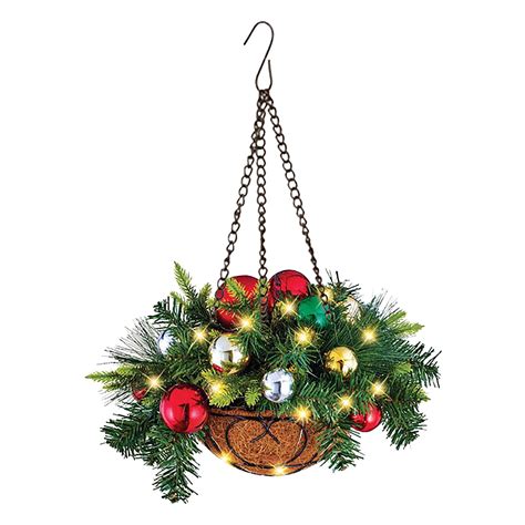 Artificial Christmas Hanging Baskets Metal Hanging Planter Basket With