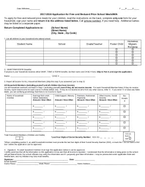 How To Apply For Free And Reduced Price School Meals Doc Template