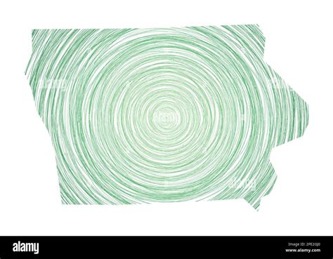 Iowa Map Filled With Concentric Circles Sketch Style Circles In Shape