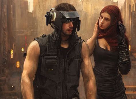 Maria Evades Sgt Nash Cyberpunk Hacker In Jumpsuit Stable Diffusion