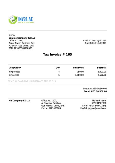 Invoice For Vat Non Payer In Uae Definition Sample And Creation