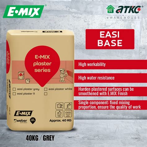 E Mix Easi Base Premixed Cement Based Plaster For Wall And Ceiling In