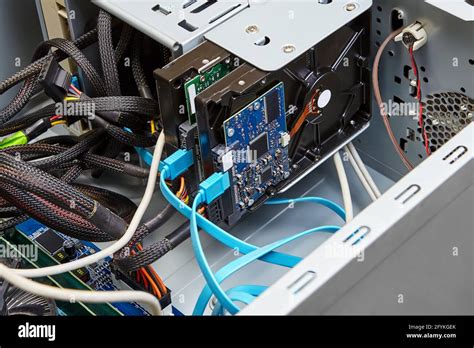 Hard drives are installed inside computer system unit Stock Photo - Alamy