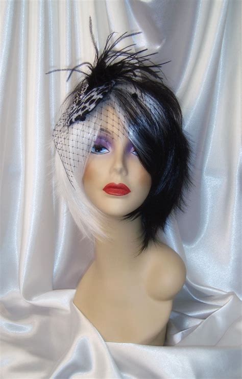 Cruella Deville Wig And Hat Cruella Deville Fascinator Etsy