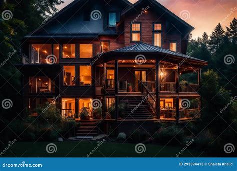 Exterior of mansion stock illustration. Illustration of town - 293394413