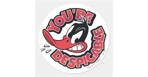 Daffy Duck™ Youre Despicable Classic Round Sticker Zazzle