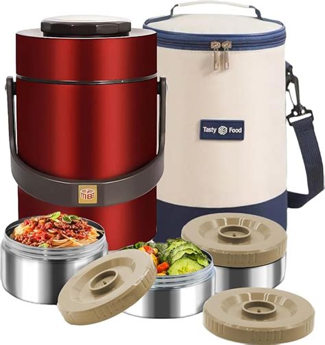 Amazon YRPOMJV 67oz Thermos For Hot Food 3 Layer Sealed Stackable Food Thermos With Lunch