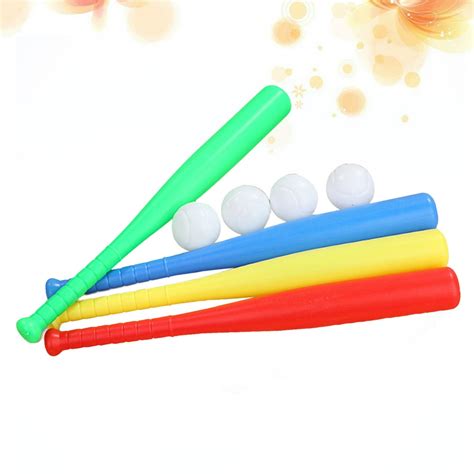 4 Sets Plastic Baseball Bat Kit With Baseball Toy For Kids Children