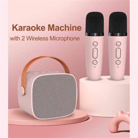 Jual Speaker Wireless Mic Karaoke Set 2 Mic Bluetooth Mini Full Bass