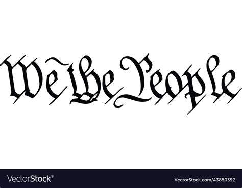 We The People Preamble Constitution Usa Royalty Free Vector