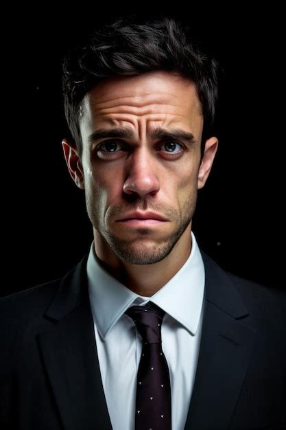 Un Hombre De Traje Con Ojos Azules Y Camisa Negra Foto Premium