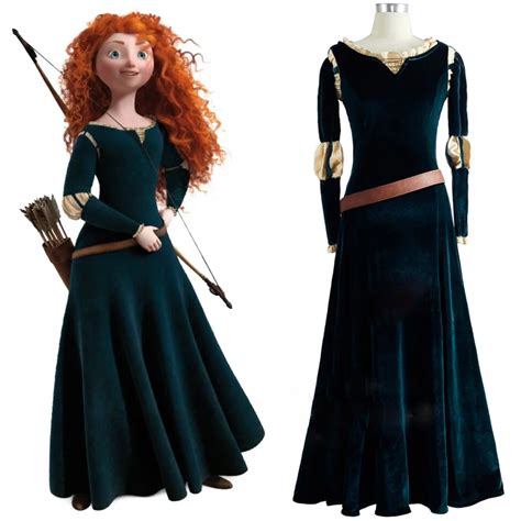 New Princess Merida Cosplay Brave Movie Costume Film Brave Merida Adult ...