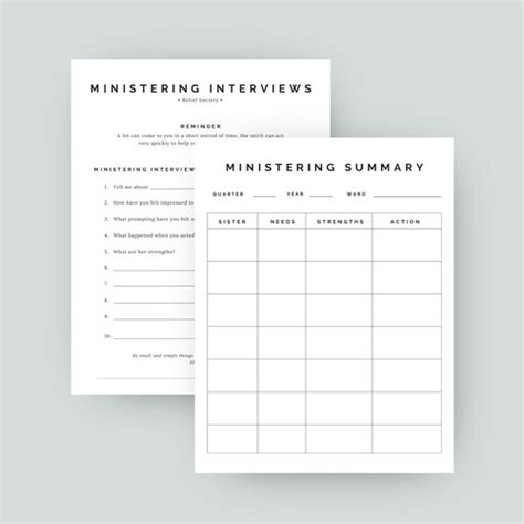 Ministering Assignment Cards Lds Relief Society Printable Etsy