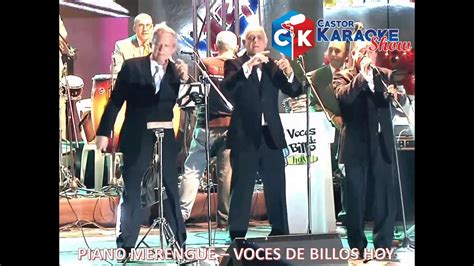 Karaoke Piano Merengue Voces De Billos Youtube