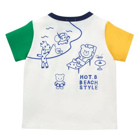 HOT BISCUITS ミキハウス ビーンズ 乗り物半袖Tシャツ アウトレット 黄 マルチカラー cm cm cm cm