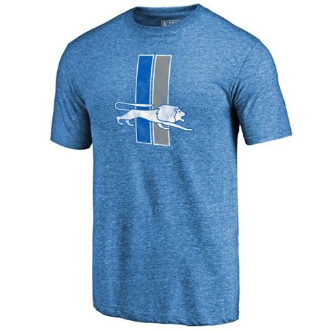 Men's Fanatics Branded Blue Detroit Lions Throwback Logo II Tri-Blend T-Shirt | Detroit lions t ...