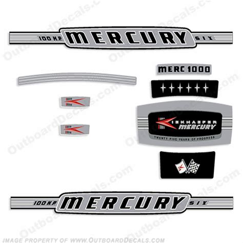 Mercury 1964 100hp Outboard Engine Decals