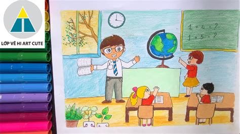 Vẽ Thầy Cô Của Em Vẽ Thầy Giáo đang Giảng Bài How To Draw A
