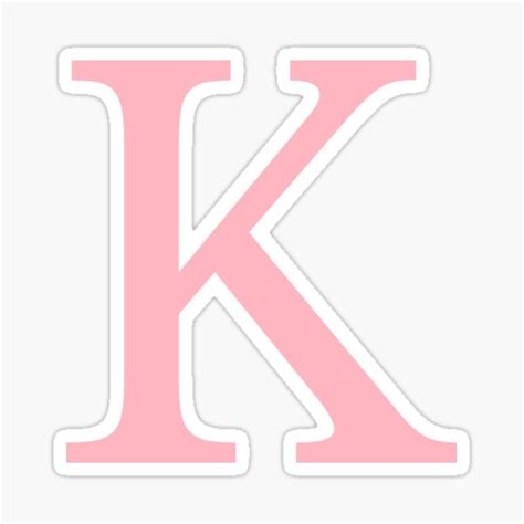 Letter K Light Pink Color Sticker For Sale By Funstudio Redbubble