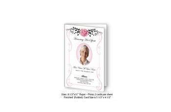 Beloved Vintage Rose Funeral Card Template Elegant Memorials