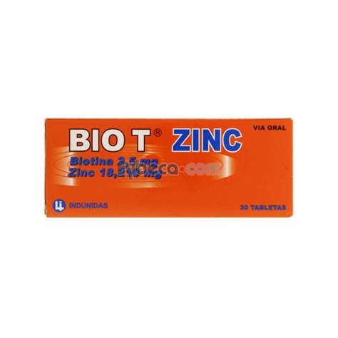 Bio T Zinc Indunidas Mg Mg Por Unidad Fybeca