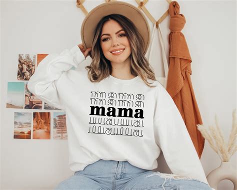 Mama Stacked Svg Retro Mom Svg Mothers Day Mom Life Shirt Silhouette