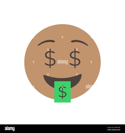 Money Mouth Face Dollar Sign Eyes Money Face Vector Illustration