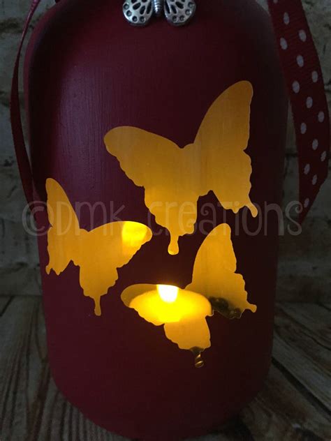 Butterflies Painted Mason Jar Tea Light Candle Holder Etsy