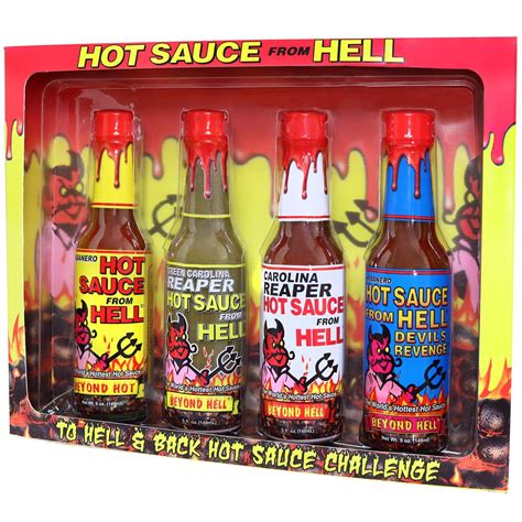 Hot Sauce T Set From Hell 4 Pack 4 5 Ounce Bottles T Set Prefect