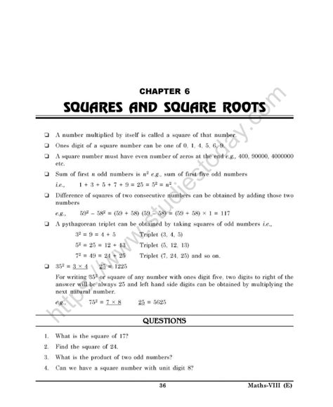 Squares And Square Roots Worksheet Worksheets Decoomo