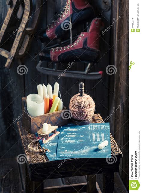 Homemade Sledge Ready To Use on Snow Stock Image - Image of procedure ...