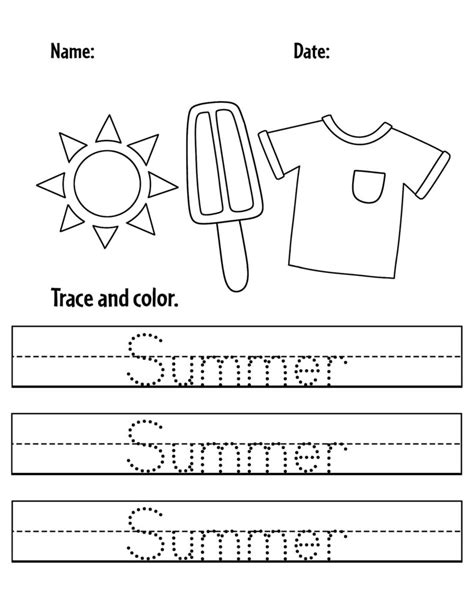 Summer Worksheets For Preschool ⋆ The Hollydog Blog