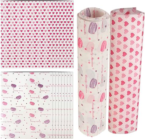 Pcs Greaseproof Paper Sheets Wax Papers Heart Greaseproof Food