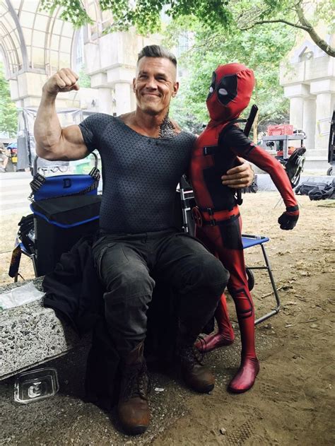 Josh Brolin Flexing Against A Feeble Deadpool Deadpool Deadpool