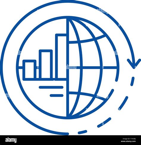 Global Integration Line Icon Concept Global Integration Flat Vector