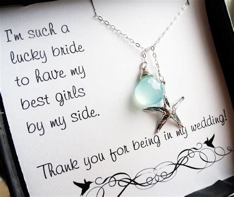 Bridesmaid Thank You Cards With Starfish Lariat Necklace Beach Wedding