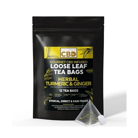 Ginger Turmeric CBD Teabags 40 8mg 12 X 3 4mg CBDgo UK