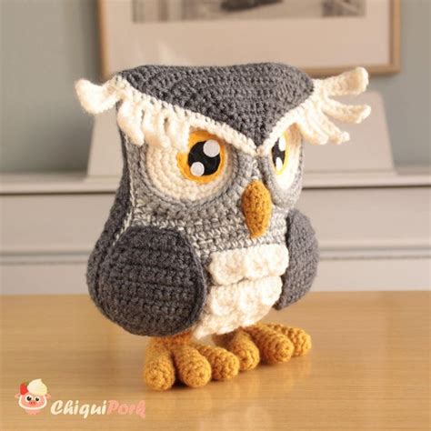 Crochet Owl Plushie Stuffed Owl Figurine Amigurumi Owl Etsy Crochet