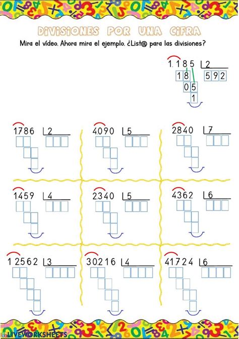 División Por Una Cifra 3 Divisiones Ficha Divisiones Por Una Cifra Matematicas Tercero De