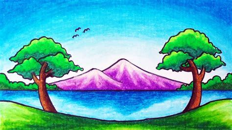 Background Zoom Pemandangan Alam Sketsa - IMAGESEE