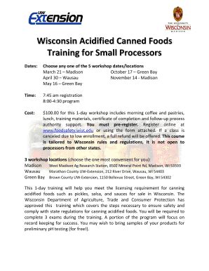 Fillable Online Wisconsin Acidified Canned Foods Fax Email Print