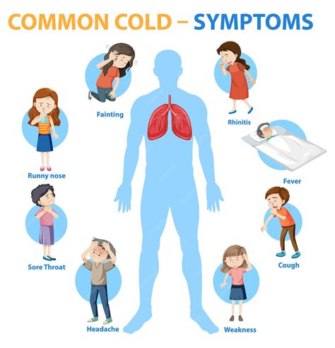 Free Vector | Common cold symptoms cartoon style infographic